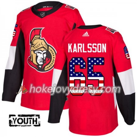 Dětské Hokejový Dres Ottawa Senators Erik Karlsson 65 2017-2018 USA Flag Fashion Černá Adidas Authentic
